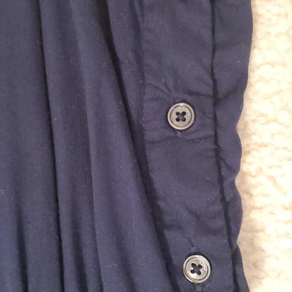 𝅺ARITZIA WILFRED Navy Blue Irène Lace-Trimmed Wide leg Jumpsuit Size Medium - Picture 4 of 6